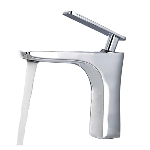 Grifo de lavabo para agua fría y caliente que elimina salpicaduras en baño 5