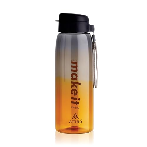 Image of ATTRO Sip Star Plastic Water Bottle - 1000ml, Orange, BPA Free, Leak-Proof, Durable Sports & Travel Bottle, Ideal for Gym, Office, School, Outdoor & Daily Use