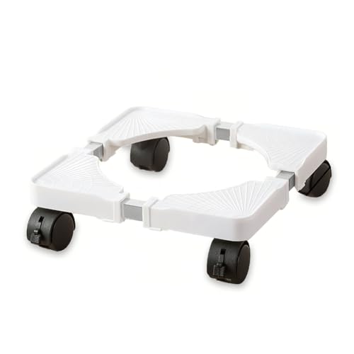Msiud Plant Caddy Mit Rädern, Blumentopf Untersetzer mit Feststellbaren Rollen 24-39cm Pflanzenroller Outdoor Rollbrett Pflanzen Wetterfest Gefäßroller Pflanzentopf Kunststoff (Weiß)