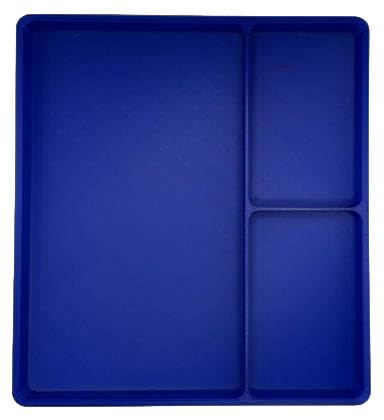 LPC DIRECT 3 Section Parts Tray for LEGO Building and Model Making (Extraa Large Dark Blue)