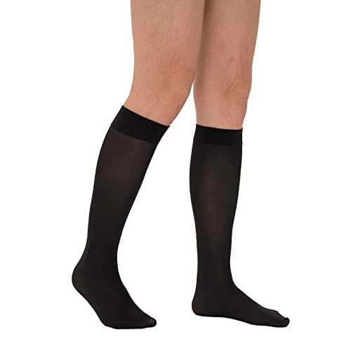 Image of Verdancy Women's 2 Packs Trouser Socks Knee Highs Jacquard Patterned 40D Ultra Stretchable Plus Size Semi Sheer Opaque