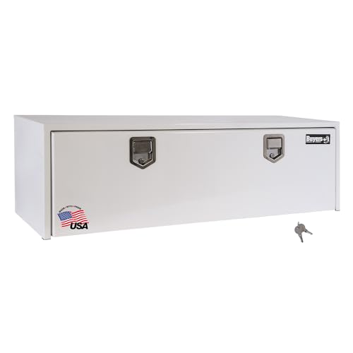 Buyers Products 1702210 Steel Underbody Truck Tool Box 18 x 18 x 48 Inch, White Powder-Coated 14 Ga Steel, Locking Stainless Paddle Latch, Drop Door, Weather-Resistant, Made in USA by Buyers Products Company - Used condition - US$203.76