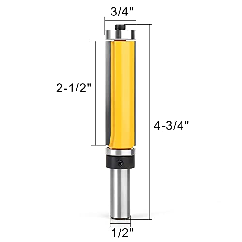 Meiggtool MN-028 2-1/2 Inch Flush Trim Top And Bottom Bearing Router Bit 1/2-Inch Shank thumb #1