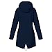 Rkwins Rain Jacket Women Striped Lined Rain Jacket Lightweight Zip Up Rain Jacket Mid Length Windbreaker Plus Size Raincoat A-Navy