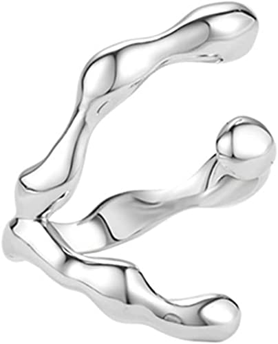 Silver Color Irregular Ring Female Simple Personality Stylish Hip-hop Finger Ring Accessories Gift, Style 2 Durable Processed