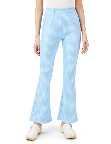 青と白のチェック柄カジュアルパンツ エックスガール] カジュアルパンツ GINGHAM EASY PANTS