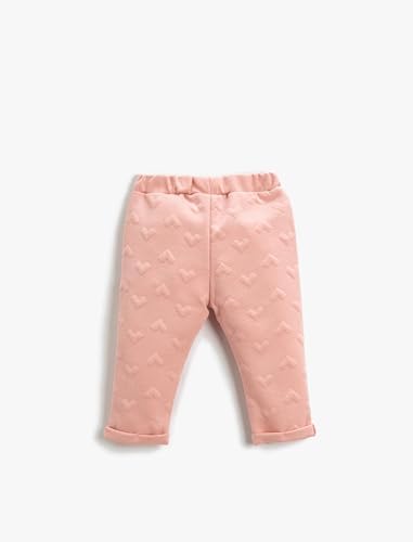 Koton Kız Bebek Kalp Kabartmalı Tayt Beli Lastikli Pembe 6/9 Ay - Görsel 2