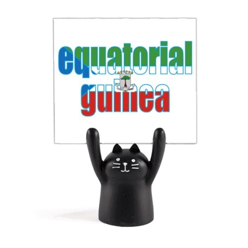 Porte-nom drapeau Guinée équatoriale et chat noir, finition de luxe