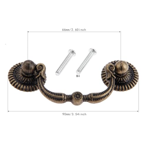 Manijas para muebles y pomos de cajón artesanales en bronce de 90x42 mm 3