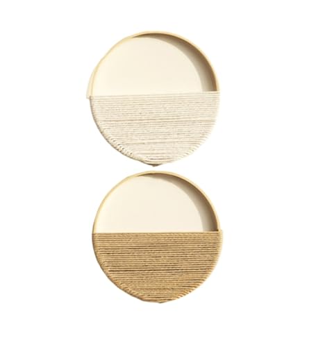 Macramé mural rond FGUJSUR lot de 2 tissages artisanaux pour relief et texture murale