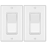 [2 Pack] BESTTEN 4-Way Decorator Wall Light Switch with Wallplate, 15A 120/277V, On/Off Paddle...