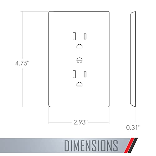 Image of TayMac MW2000W Masque 2000 Series 1-Gang Nonmetallic Decorator Style Duplex Cover-Up Wall Plate, White 5 Count (Pack of 10)