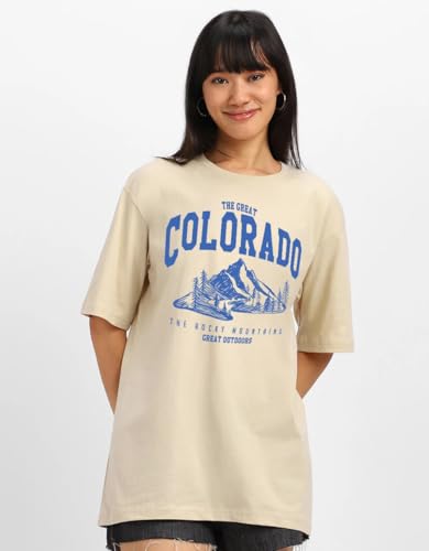 Image of JUNEBERRY 100% Pure Cotton, Pack of 2,Round Neck, Oversized Loose,Drop Shoulder,Graphic Printed, Half Sleeve T-Shirts for Women & Girls, in Different Colors, with Sizes Range from S to 2XL.