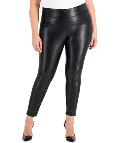International Concepts INC Womens Faux Leather Ankle Length Skinny Pants