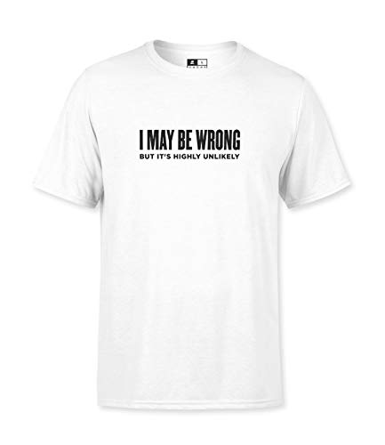 T-shirt blanc message humour I May Be Wrong en taille XXL pour homme