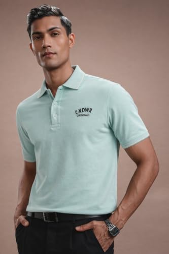 Image of ENDEAVOUR WEAR Men Men Short Sleeve Solid Cotton Rich Polo T Shirt | Collar Tshirts | Half Sleeves | Plain-Regular Fit