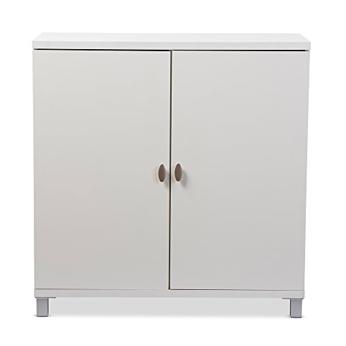 Baxton Studio Marcy Modern & Contemporary Wood Entryway Handbags Or School Bags Storage Sideboard Cabinet, White #TOP3