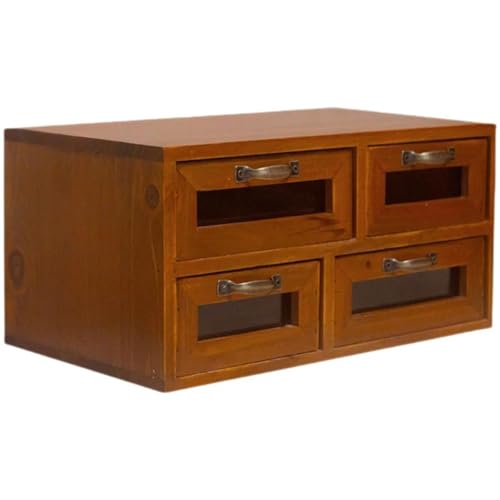 MAYINGLON Porta Collane Chiuso Organizzatori Organizzazione Scrivania Cassetti Piccola Scatola Portaoggetti Cassettiera Per Cancelleria In Legno Armadietti Contenitori