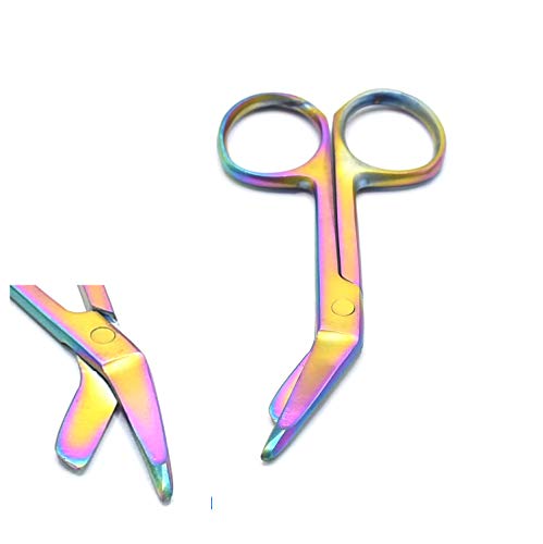 High Precision Multi Rainbow Color Lister Bandage Scissors 3.5