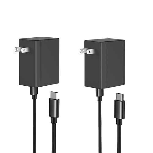 2-Pack Switch 2 Charger - AC Adapter for Nintendo 2 /Nintendo1, 6FT Charging Cable, Compatible with Switch/OLED/Lite, Steam Deck