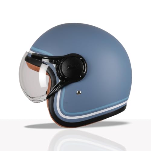 Image of TVS MissFit Women's Open Face Helmet | Lightweight Shell | Pastel Colors Designed Exclusively for Women | Extreme Comfort Fit for Girls | Clear Visor | DOT & ISI Certified