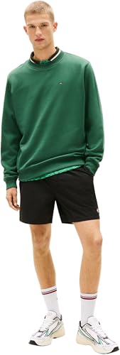 Tommy Jeans Herren Sweatshirt Regular Fit Flag Fleece Rundhalsausschnitt, Mehrfarbig (Shadow Pine), XS 5