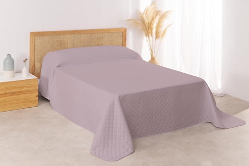 Donegal Collections Colcha Bouti Cama 90 - Colcha Cama 90/80 Lisa Acolchada y Reversible Nude - Colchas Cubrecama Primavera Verano Fresca, Acolchado Fino y Microfibra Extrasuave