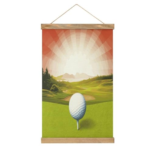 Arte de pared deportivo de golf FekiLoot, pintura de pergamino y decoración vintage