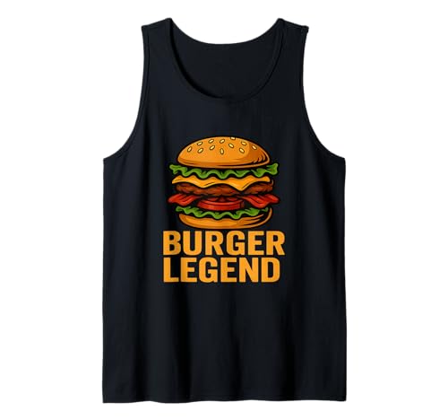 Funny Burger Legend Comida Rápida Humor Cita Camiseta sin Mangas