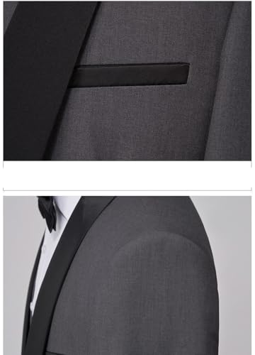 Men’s 3 Piece Slim Fit Formal Business Suit Set Pants Vest Tuxedo for Prom Wedding Dinner Graduation(Black,XXXXX-Large)3