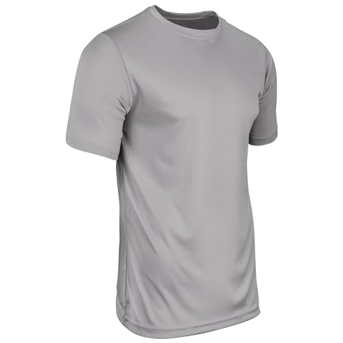 Champro Boys' Vision Lightweight Polyester T-Shirt Jersey, Silver, Small