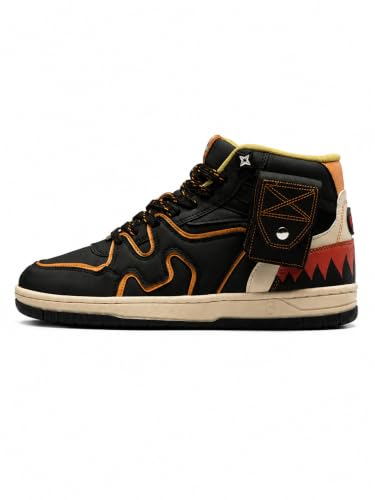 Image of The Souled Store Naruto Shippuden: Sasuke Men and Boys Purple PU Upper Lace Up High Top Sneakers