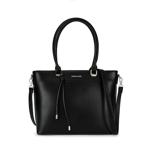 Image of Structured Tote Bag for Women | Faux Leather Handbag with 3 Compartments, Outer Pockets, Utility Section & Detachable Straps | Elegant Everyday Tote for Office, Errands & Travel
