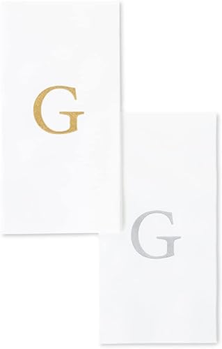 Vista 9 de AMERICAN HOMESTEAD - Toallas de mano desechables – Servilletas plateadas con monograma – Toallas de papel de baño similares al lino para invitados