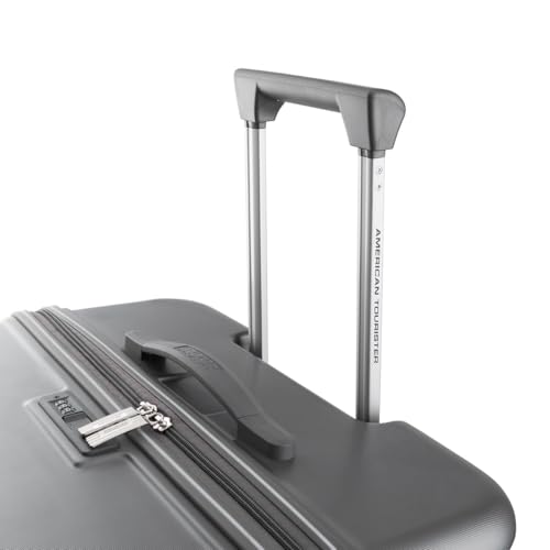 Image of American Tourister Travix | Check-in Trolley Bag (77 cm) | 360 8 Wheel Travel Luggage | Hard Case Polycarbonate Suitcase | Recessed Combination Lock | Grey