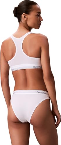 Calvin Klein Brassière Femme Unlined avec Ceinture Emblématique, Blanc (White), M