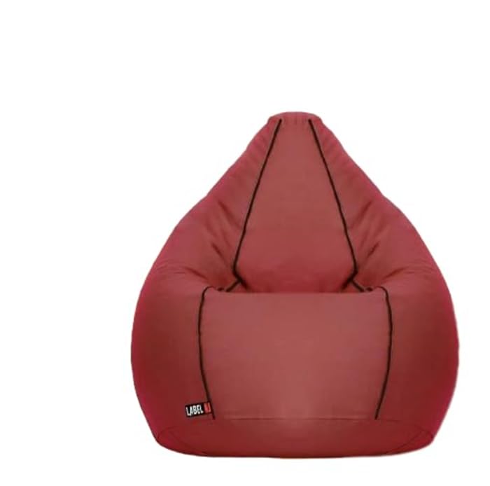 Image of LABEL NJ Bean Bag Cover (Without Beans) Single Color PIPEIN Original Faux Leather for Home Decor Bean Bag Ideal for Office and Home