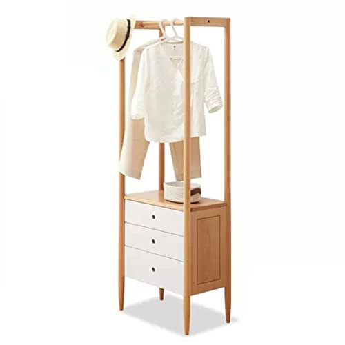 ADERFETBI Perchero de Pie Perchero creativo for el hogar Simple con tres cajones armario de almacenamiento dormitorio mesita de noche armario perchero Perchero Entrada Recibidor