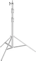 Tripé de Iluminação Profissional em Aço, Altura Ajustável 100-280cm, Base Reforçada, 3 Seções com Travas, para Estúdio Fotográfico