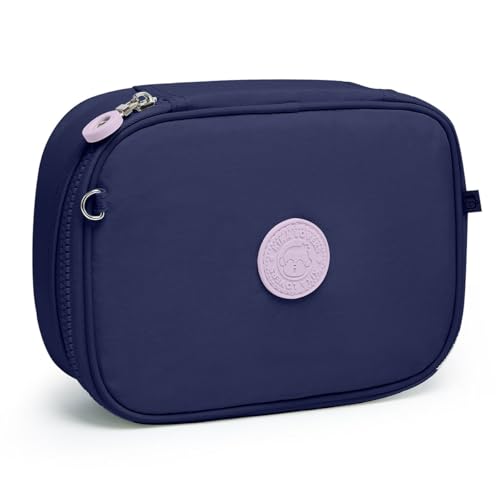 Estojo Escolar Kika Box Organizador Quadrado Grande Divisões (Azul)