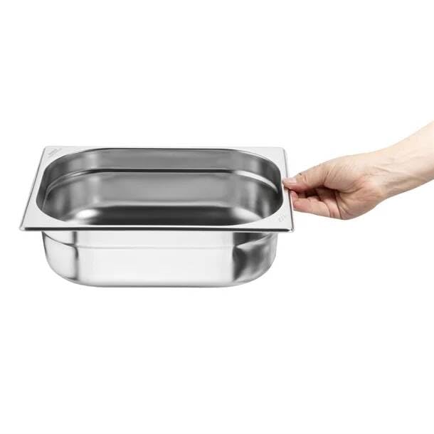 Nisbets Essentials Gastronorm - Vassoio da 1/2 in acciaio INOX, 100 mm
