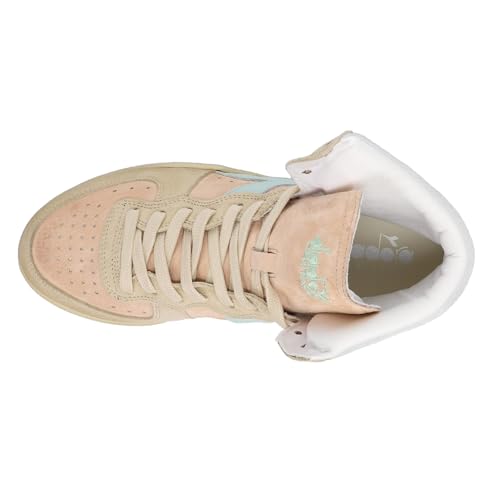 Diadora Mens Mi Basket Pigskin Used High Sneakers Shoes Casual - Pink4