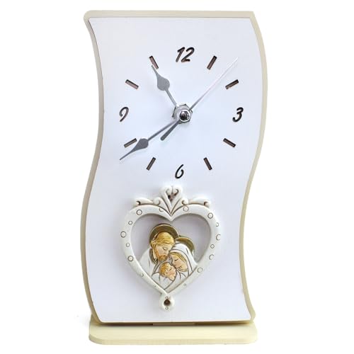 DLM-A628 Bomboniera utile Orologio in legno bianco e panna cm