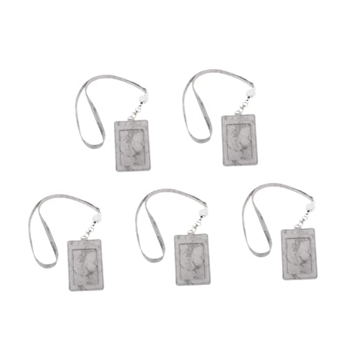 Lot de 5 porte-badges élégants avec cordon tour de cou pour carte d'identité