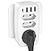 LENCENT USB Steckdose Steckdosenadapter 7-in-1 Mehrfachstecker 3 Fach Multistecker Doppel Euro und 1 Schuko Steckdose 4000W Mehrfachsteckdose Wand Stecker mit 3 Ports USB Ladegerät 5V 3A Typ-C Port