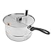 Popper Popcorn di Piano Cottura, Produttore di Popcorn in Acciaio Inossidabile con Manovella a Mano, Pentola Popcorn per Gas, Fornello, Induzione, Produttore di Popcorn a Mano, 11x6.5 Pollici immagine