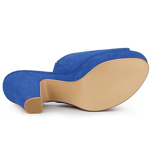 Image of Allegra K Women's Open Toe Platform Chunky Heel Slides Sandals