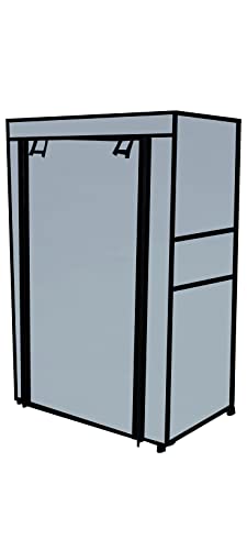 Image of Multi Utility 4 Layer Shelf Collapsible Metal Pipes with Non-Woven 100GSM Fabric Cover for Shoe /Cloth /Toy /Books Rack (Grey, Metal)