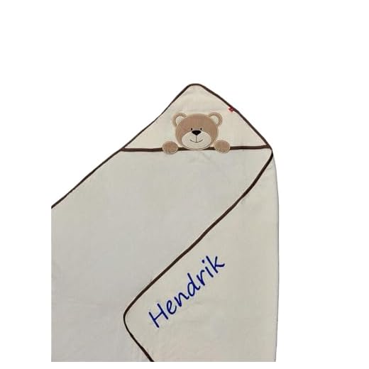 Kapuzenhandtuch | bestickt mit Name und Geburtsdatum | kuschelig weich