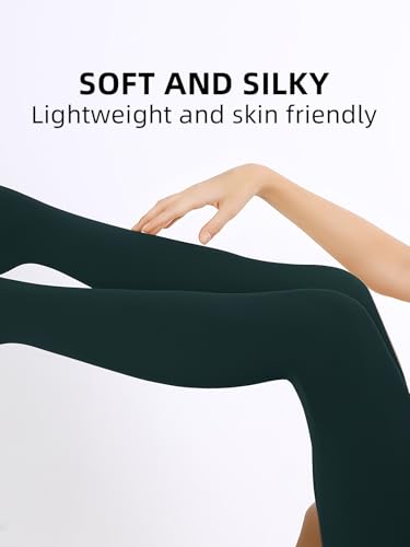 Image of Women's 80 Denier Semi Opaque Tights High Waist Soft Solid Color Footed Pantyhose